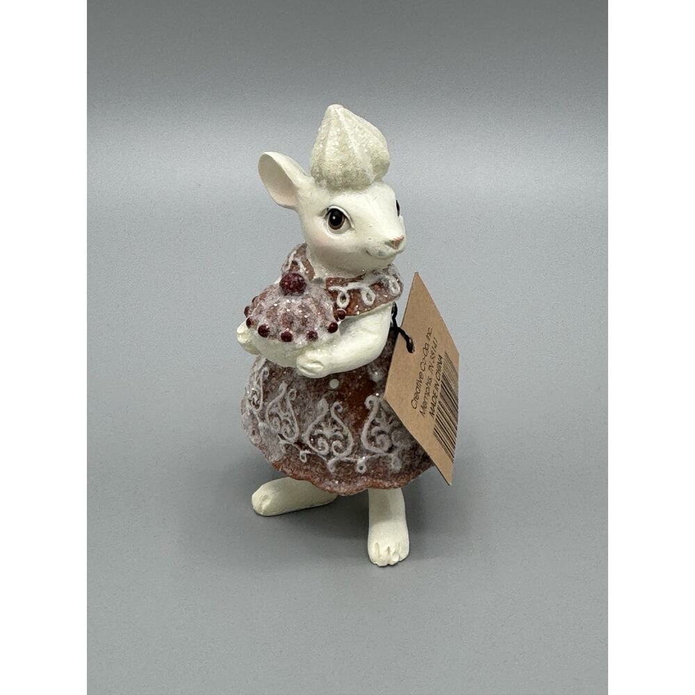 Mouse Figure Holding‎ Cake Or Pie In Dress 3.5” Decor